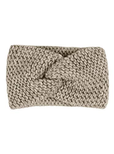 Zwillingsherz Stirnband mit Knoten - Hochwertiges Strick-Kopfband für Damen Frauen Mädchen - Wolle - Ohrenschutz - Haarband - warm weich und luftig für Frühjahr Herbst und Winter - beige von Zwillingsherz
