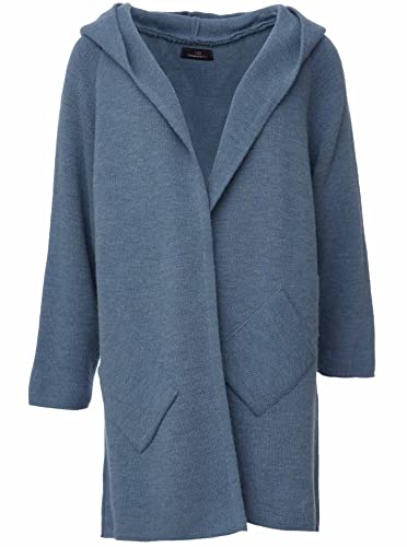 Zwillingsherz Strickjacke Cardigan für Damen - Hochwertiger Mantel Überwurf warm kuschelig weich mit Kapuze - Cape Umhang Strick Frühjahr Herbst Winter von Zwillingsherz