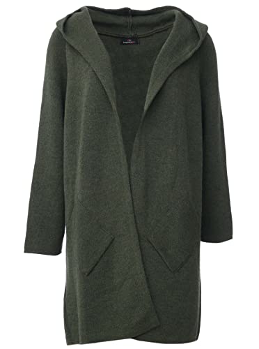 Zwillingsherz Strickjacke Cardigan für Damen - Hochwertiger Mantel Überwurf warm kuschelig weich mit Kapuze - Cape Umhang Strick Frühjahr Herbst Winter von Zwillingsherz