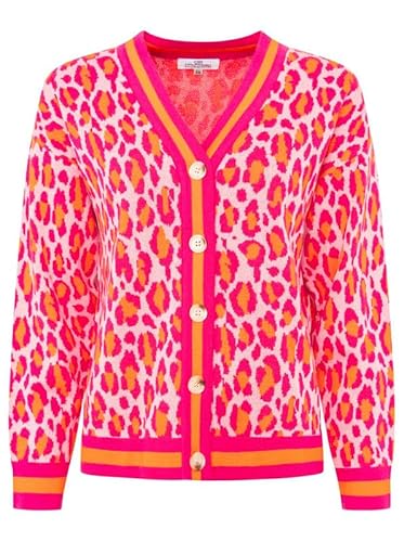 Zwillingsherz Strickjacke Damen – Strick-Cardigan mit Leopardenmuster – warme Strickjacke Damen Schwarz – Leo Jacke Damen, Strickjacke Damen Kurz Damen Strickjacken Größe S/M von Zwillingsherz