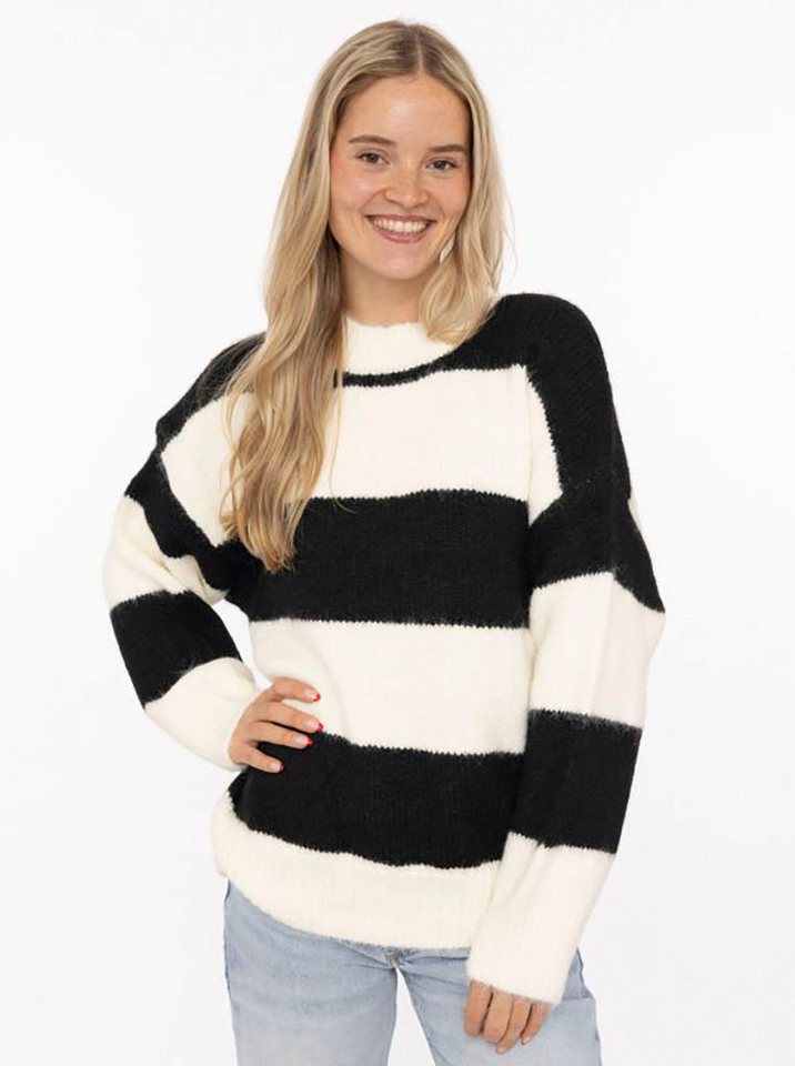 Zwillingsherz Strickpullover "Blockstreifen" Rundhalsausschnitt, mit breiten Streifen und Wollanteil von Zwillingsherz