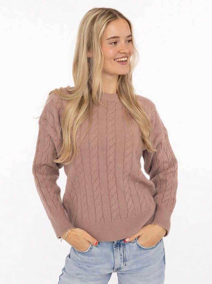 Zwillingsherz Strickpullover "Zopfstrick" Rundhalsausschnitt, Zopfstrick, Langarm von Zwillingsherz