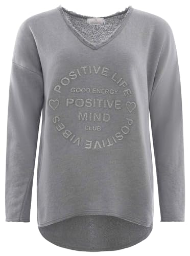 Zwillingsherz Sweatshirt Positiv für Damen Frauen – Hochwertiger Baumwoll Pullover Hoodie Pulli Langarm kuschelig weich Langarmshirt Oversized Sommer von Zwillingsherz