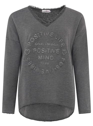 Zwillingsherz Sweatshirt Positiv für Damen Frauen – Hochwertiger Baumwoll Pullover Hoodie Pulli Langarm kuschelig weich Langarmshirt Oversized Sommer von Zwillingsherz