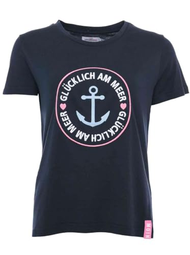 Zwillingsherz T-Shirt Glücklich am Meer Navy (S, Navy) von Zwillingsherz