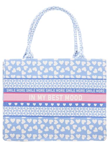 Zwillingsherz Tote Bag Shopper mit Reißverschluss - Hochwertige Tasche groß & bedruckt für Strand & Urlaub - Damen Frauen Mädchen – Sommer Schultertasche Strandtasche von Zwillingsherz