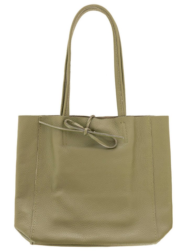 Zwillingsherz Tragetasche Ledershopper "Small", mit Schulterhenkel und Bindeband von Zwillingsherz