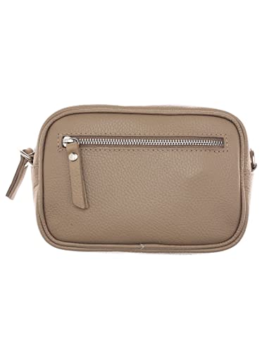 Zwillingsherz Umhängetasche mit Reißverschluss aus 100% Echtleder - Hochwertige Handtasche zum Umhängen für Damen Frauen Mädchen – Crossbag klein und elegant - Schultertasche Bauchtasche Minibag von Zwillingsherz