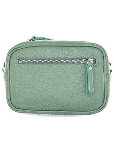 Zwillingsherz Umhängetasche mit Reißverschluss aus 100% Echtleder - Hochwertige Handtasche zum Umhängen für Damen Frauen Mädchen – Crossbag klein - Schultertasche von Zwillingsherz