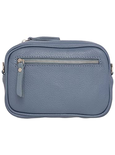 Zwillingsherz Umhängetasche mit Reißverschluss aus 100% Echtleder - Hochwertige Handtasche zum Umhängen für Damen Frauen Mädchen – Crossbag klein und elegant - Schultertasche Bauchtasche Minibag von Zwillingsherz