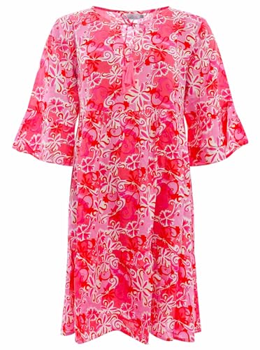 Zwillingsherz Viskose Sommerkleid Blumen Damen Frauen – Locker luftig lang Freizeitkleid Cocktailkleid Strandkleid Abendkleid Kleid Tasseln Sommer von Zwillingsherz