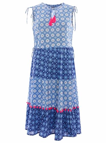 Zwillingsherz Viskose Sommerkleid Frauen Hochwertiges Strandkleid Abendkleid locker luftig Cocktailkleid Freizeitkleid Kleid Kordel Tasseln Ärmellos von Zwillingsherz