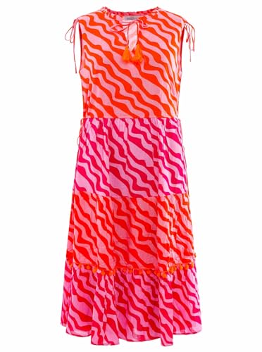 Zwillingsherz Viskose Sommerkleid Frauen Hochwertiges Strandkleid Abendkleid locker luftig Cocktailkleid Freizeitkleid Kleid Kordel Tasseln Ärmellos von Zwillingsherz