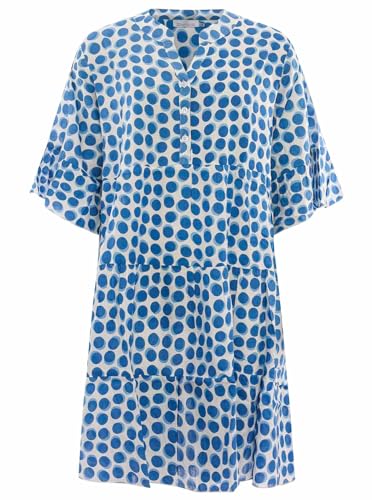 Zwillingsherz Viskose Sommerkleid Punkte Damen Frauen – Locker luftig lang Freizeitkleid Cocktailkleid Strandkleid Abendkleid Kleid Knopfleiste Sommer von Zwillingsherz