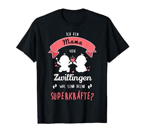 Stolze Mama Zwillinge Geschenk Zwillingsmama Geschenk Damen T-Shirt von Zwillingsschwangerschaft Geschenke Mama Zwillinge