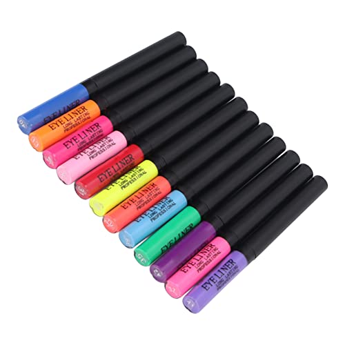 Bunter flüssiger Eyeliner, wasserdichter 12-teiliger UV-fluoreszierender Eyeliner, langlebig für Partys von Zwinner