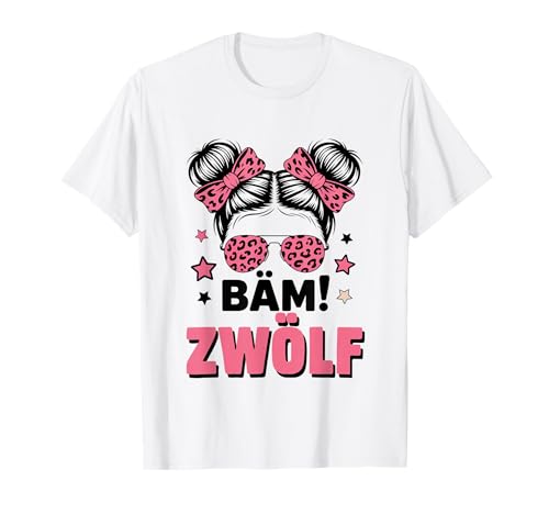 12. Geburtstag Mädchen Messy Bun Bäm! Zwölf Jahre Alt T-Shirt von Zwölfter Geburtstag & 12. Geburtstag Design