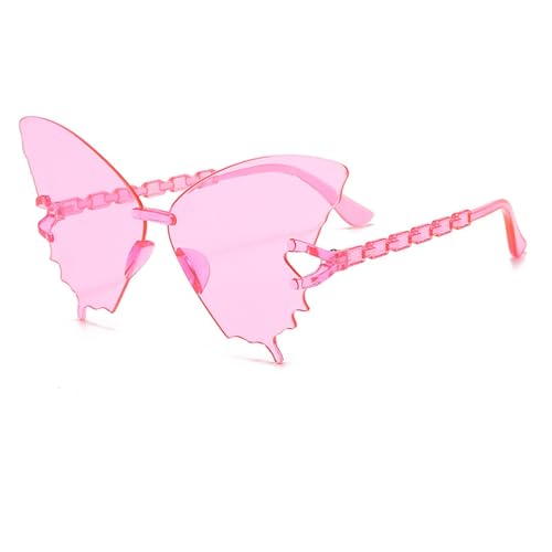 Zxarunas 2er-Pack rahmenlose Sonnenbrillen, bonbonfarbene Sonnenbrillen in Schmetterlingsform, geeignet for Straßenfotografie, Reise- und Partygeschenke(Rose) von Zxarunas