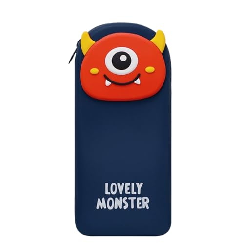 Zxarunas federtasche Federmäppchen, Silikon, große Kapazität, 3D-Motiv „Lovely Monsters“, Compatible with den Schulanfang Jungen und Mädchen im Teenageralter mäppchen(Dark Blue) von Zxarunas