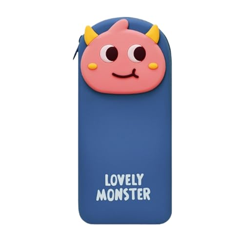 Zxarunas federtasche Federmäppchen, Silikon, große Kapazität, 3D-Motiv „Lovely Monsters“, Compatible with den Schulanfang Jungen und Mädchen im Teenageralter mäppchen(Bleu) von Zxarunas