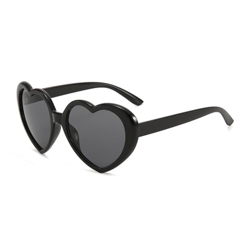Zxarunas Herzförmige polarisierte Sonnenbrille, verträumte Persönlichkeitssonnenbrille, geeignet als modisches Geschenk for Verwandte und Freunde(Black+gray) von Zxarunas
