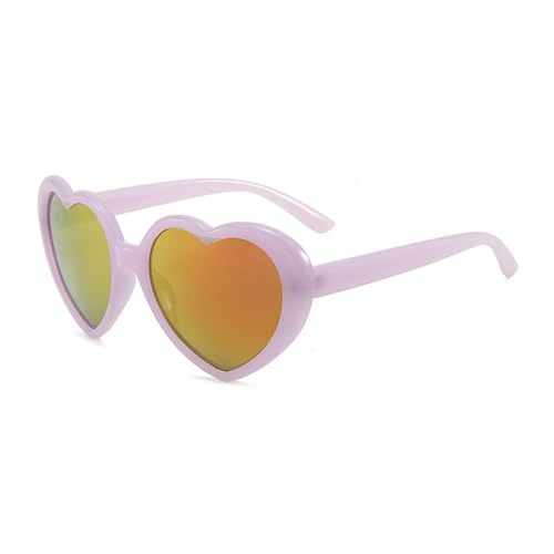 Zxarunas Herzförmige polarisierte Sonnenbrille, verträumte Persönlichkeitssonnenbrille, geeignet als modisches Geschenk for Verwandte und Freunde(Purple+red) von Zxarunas
