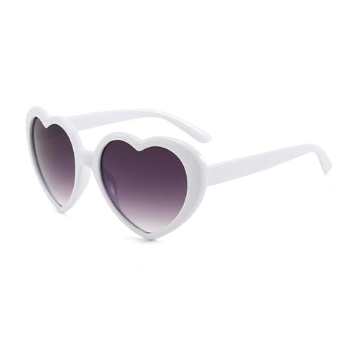 Zxarunas Herzförmige polarisierte Sonnenbrille, verträumte Persönlichkeitssonnenbrille, geeignet als modisches Geschenk for Verwandte und Freunde(White+gradual gray) von Zxarunas