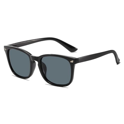 Zxarunas Klassische Sonnenbrille mit UV-Schutz. Einfache und stilvolle leichte Sonnenbrillen können als Geschenk an Verwandte und Freunde gegeben werden(Bright black+gray 1) von Zxarunas
