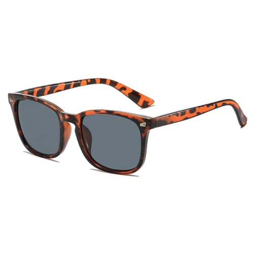 Zxarunas Klassische Sonnenbrille mit UV-Schutz. Einfache und stilvolle leichte Sonnenbrillen können als Geschenk an Verwandte und Freunde gegeben werden(Tortoise shell+gray 2) von Zxarunas