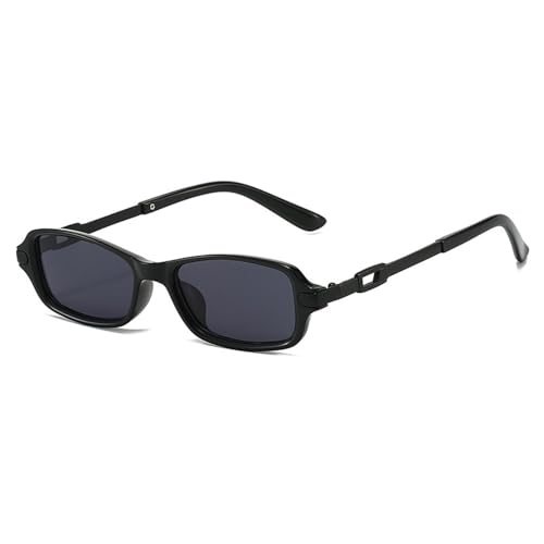 Zxarunas Kleine Sonnenbrille mit quadratischem Rahmen, Retro-Persönlichkeit, Hip-Hop-Sonnenbrille, geeignet als tolles Geschenk for Freunde und Verwandte(Black+black gray) von Zxarunas