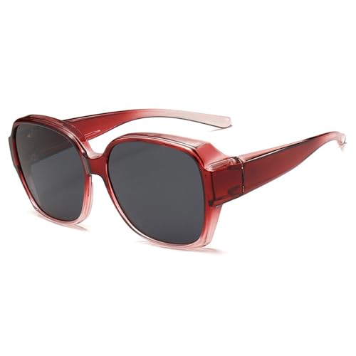 Zxarunas Myopie-Sonnenbrille, Sonnenschutz und UV-Schutz, Unisex, geeignet for Autofahren, Bergsteigen und for Freizeitreisen(Gradient red+gray) von Zxarunas