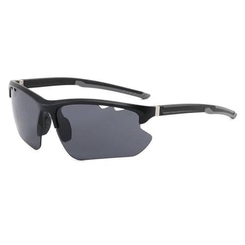 Zxarunas PC Polarisierte Sonnenbrille Outdoor-Sport-Sonnenbrille Sonnenschutz Geeignet for Radfahren Bergsteigen Angeln Golf(Black+gray) von Zxarunas