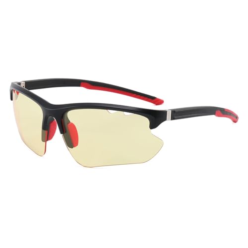 Zxarunas PC Polarisierte Sonnenbrille Outdoor-Sport-Sonnenbrille Sonnenschutz Geeignet for Radfahren Bergsteigen Angeln Golf(Black+yellow) von Zxarunas