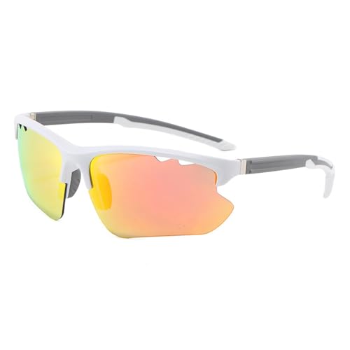 Zxarunas PC Polarisierte Sonnenbrille Outdoor-Sport-Sonnenbrille Sonnenschutz Geeignet for Radfahren Bergsteigen Angeln Golf(White+red) von Zxarunas