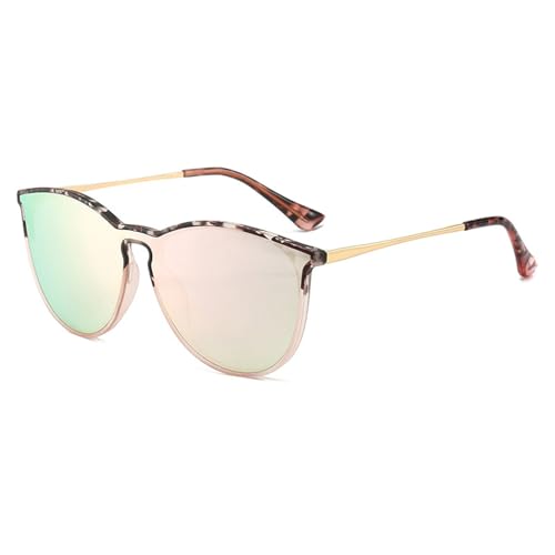 Zxarunas Polarisierte Sonnenbrille, einfache Sonnenschutz-Sonnenbrille, Persönlichkeit, bunter Froschspiegel, ein tolles Geschenk for Verwandte und Freunde(Hawksbill+pink green) von Zxarunas