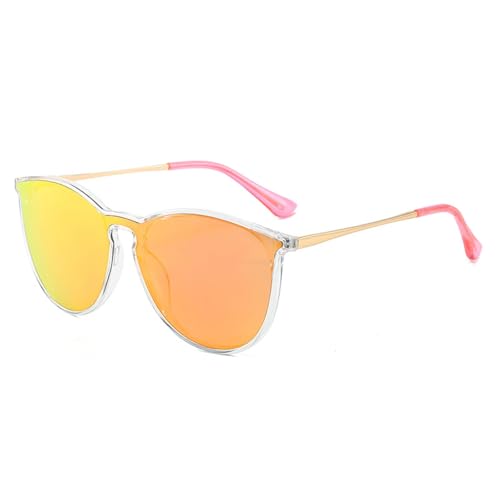 Zxarunas Polarisierte Sonnenbrille, einfache Sonnenschutz-Sonnenbrille, Persönlichkeit, bunter Froschspiegel, ein tolles Geschenk for Verwandte und Freunde(Pink gold+orange yellow) von Zxarunas