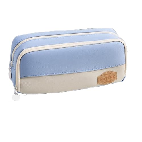 Zxarunas federtasche Federmäppchen Compatible with den Schulanfang, großes Fassungsvermögen, doppellagig, einfacher Büro-Schreibwaren-Organizer Compatible with Mädchen mäppchen(Bleu) von Zxarunas