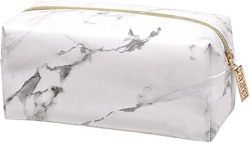 Zxarunas federtasche Marmor-Federmäppchen, weiß, PU-Bleistifthalter, Schreibwarentasche, Kosmetiktasche, Make-up-Pinsel-Aufbewahrungstasche, Federmäppchen Zylinder-Stifthalter mäppchen von Zxarunas