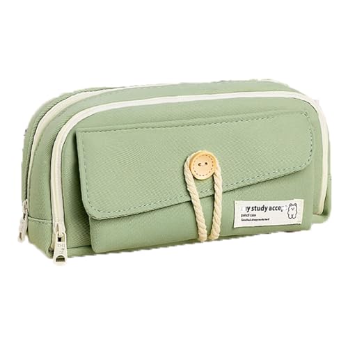 federtasche Federmäppchen mit großem Fassungsvermögen Compatible with den Schulanfang, mehrlagige Schreibwarentasche, einfaches Federmäppchen zur Aufbewahrung kleiner Schreibwaren mäppchen(Groen) von Zxarunas