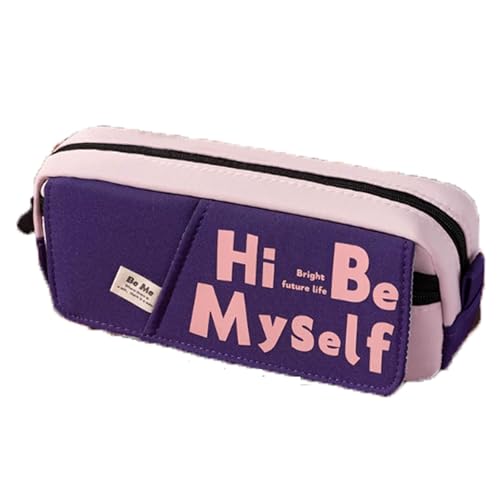federtasche Federmäppchen mit großer Kapazität, Retro-Schreibwarentasche, Compatible with Schule, College, Büro, Organizer Compatible with Teenager, Mädchen, Erwachsene, Studenten mäppchen(Purple) von Zxarunas