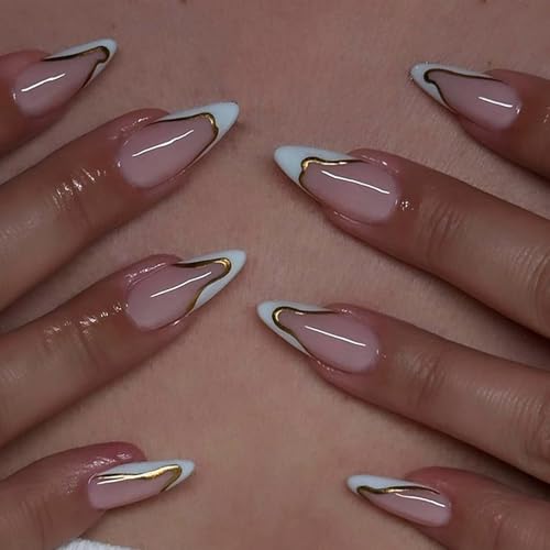 1 Set Künstliche Nägel Mit Französischer Spitze Abnehmbare Nägel Zum Aufdrücken Mandel Vollständige Abdeckungen Zum Aufkleben Auf Die Nägel Für Frauen 1 Set Künstliche Nägel Mit Französischer Spitze Abnehmbare Nägel Zum Aufdrücken Mandel Vollständige Abdeckungen Zum Aufkleben Auf Die Nägel Für Frauen von Zxfdsfdbnm