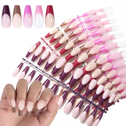 120 PCs Mandelform Falsche Nägel Französische Spitze Vollbezüge Kleben Auf Nägeln Tragbare Presse Auf Nägeln Für Frauen Mädchen von Zxfdsfdbnm