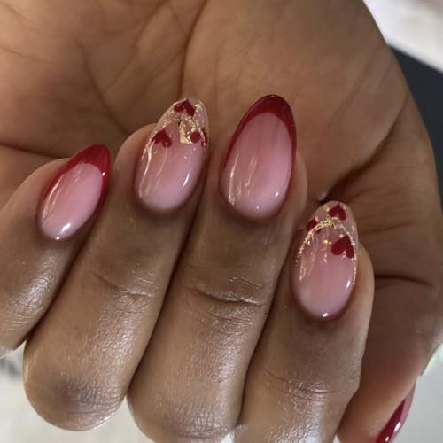 24 Pcs Kurzmandel Valentinstag Press Auf Nägeln Französisch Herz Glitzernd Glänzende Romantiker Falsches Nägel Für Frauen Geschenk 24 Pcs Kurzmandel Valentinstag Press Auf Nägeln Französisch Herz Glitzernd Glänzende Romantiker Falsches Nägel Für Frauen Geschenk von Zxfdsfdbnm