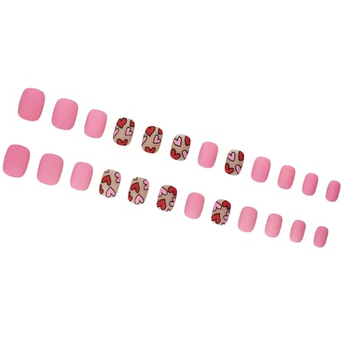 24 Stück Mandelnägel Zum Aufdrücken Valentinstag Französische Kunstnägel Acryl Kunstnägel Künstliche Nägel Kleber Auf Den Nägeln Für Damen Und Mädchen von Zxfdsfdbnm