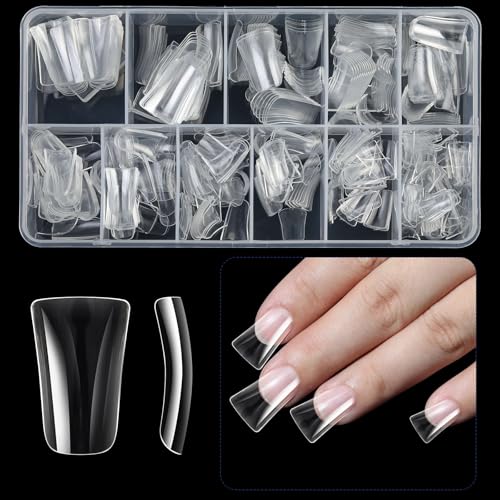504x Kunstnägel Spitzen Gebogene Nagelspitzen Klare Entennägel Spitzen Halbe Abdeckungen Künstliche Nägel Zum Aufdrücken Von Nägeln Tipps Für Frauen Und Mädchen von Zxfdsfdbnm