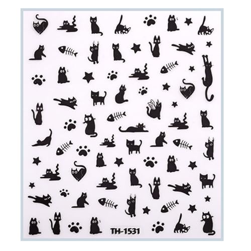 Bowknotnägel Kunstaufkleber Französische Nägel Abziehbilder Kleber Bögen Katzen Designs Nägel Abziehbilder Bögen Nägel Kunstdekorationen Frauen Frauen von Zxfdsfdbnm