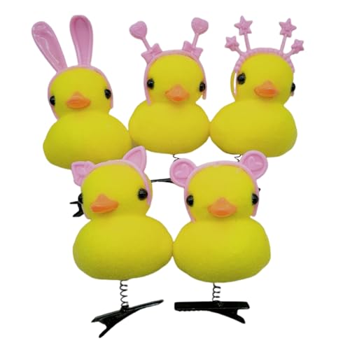 Cartoon-Plüsch-Enten-Haarspange für Damen und Mädchen, Festival, schöne 3D-Tier-Haarnadel, Party, Seitennadel, Feder-Haarspangen von Zxfdsfdbnm