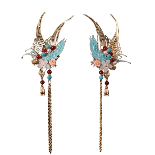 Exquisite Blumen-Haarspange, Haarteil mit funkelnden Quasten für Abendgarderobe, Foto-Requisiten von Zxfdsfdbnm