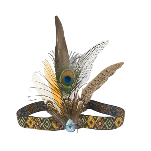 Gefiederter Kopfschmuck, indisches Haarband für kulturelle Veranstaltungen, Musikfestivals und Tanzaufführungen, Vintage-Kopfschmuck von Zxfdsfdbnm