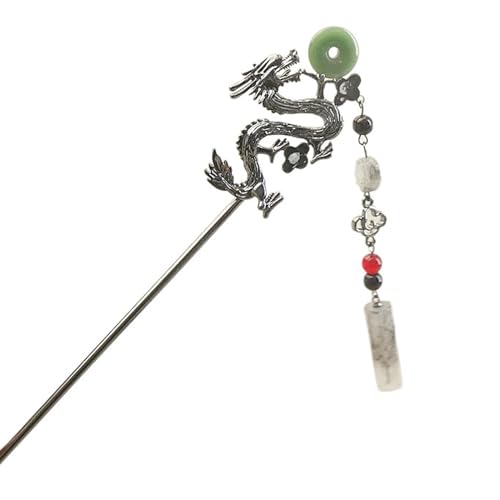 Haarnadel mit Quasten und chinesischem Loong, traditioneller Buyao für Frauen und Mädchen, Buyao für Kopfschmuck, Haarschmuck von Zxfdsfdbnm